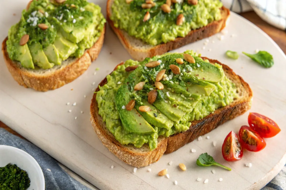 A slice of whole grain bread topped with creamy cottage cheese and fresh avocado slices, illustrating how many calories are in avocado cottage cheese bread?