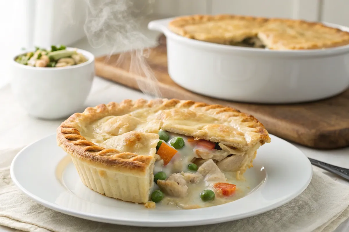 What is the sauce made of in chicken pot pie?