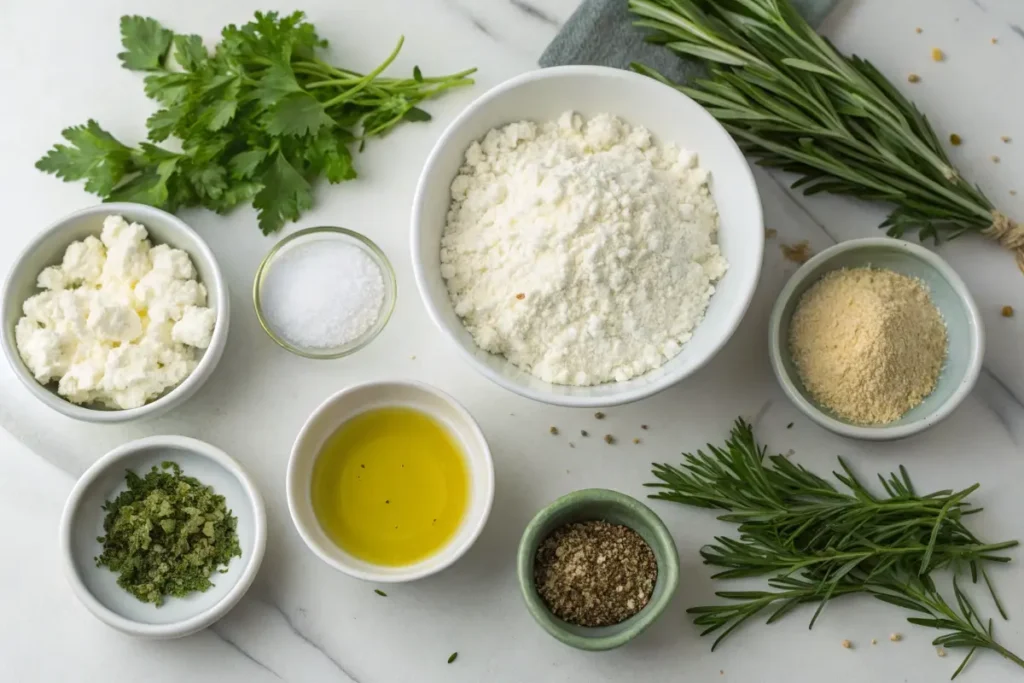 Ingredients for cottage cheese flatbread