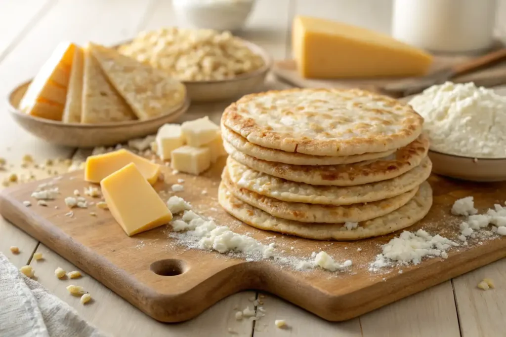 Golden-brown flatbread on a skillet demonstrating how to keep cottage cheese flatbread from sticking.