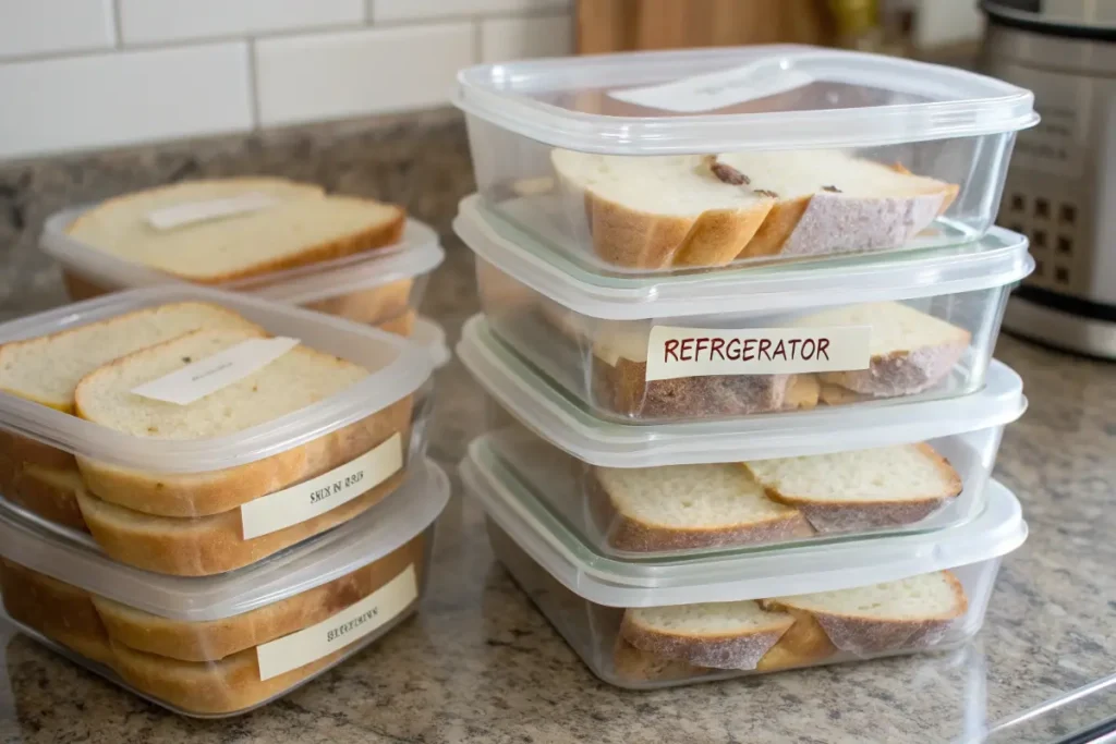 Cottage cheese flatbread in airtight containers