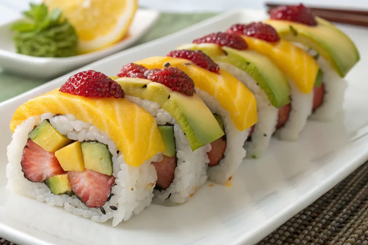 honeymoon roll sushi fusion with fresh fruit