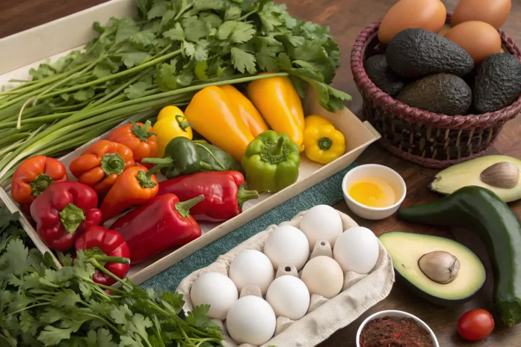 Fresh chipotle breakfast ingredients