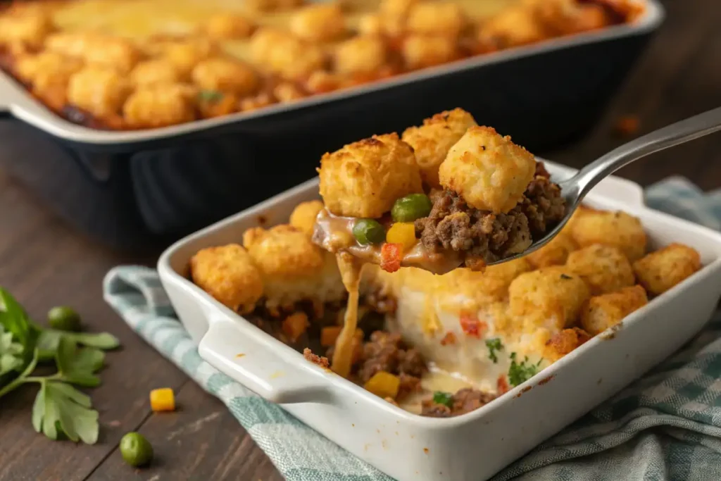 Hotdish with crispy topping