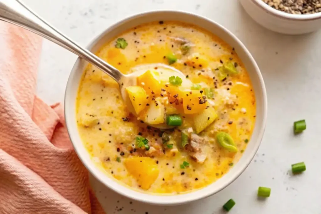 Cozy Bowl of Cheeseburger Soup