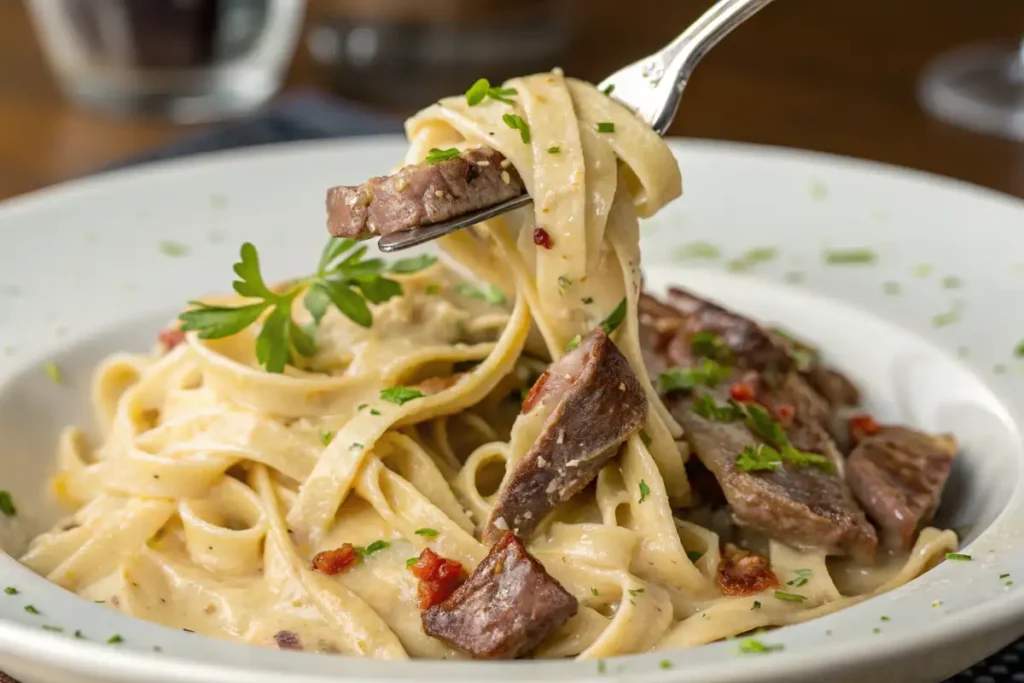 Creamy Beef Alfredo Pasta