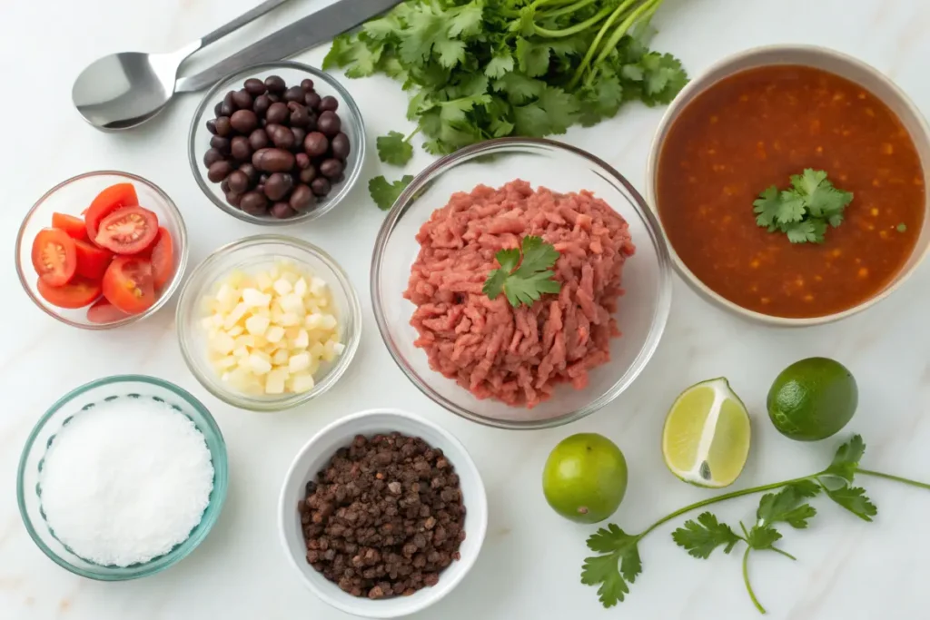 Ingredients for taco soup recipe