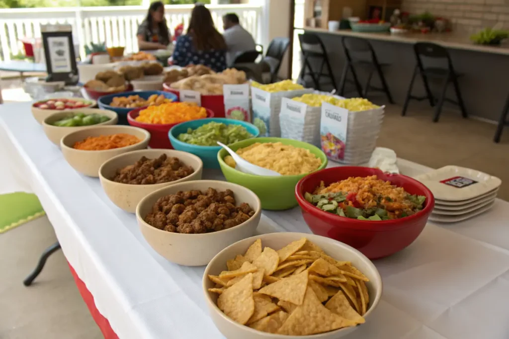 Fritos walking taco buffet station