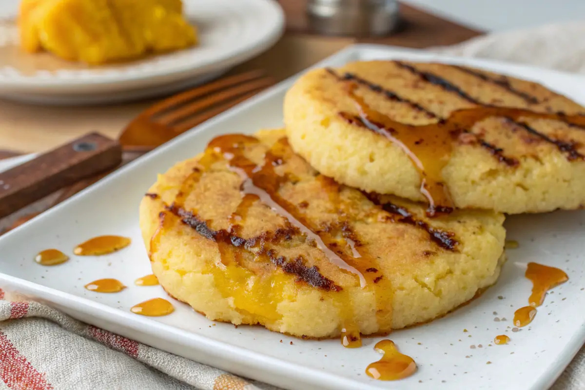 arepa di pampuna with golden edges