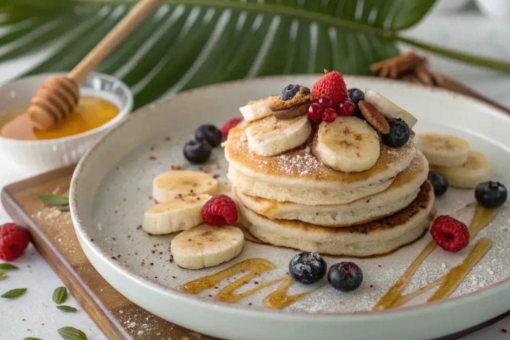 plating healthy pumpkin pancakes curacao