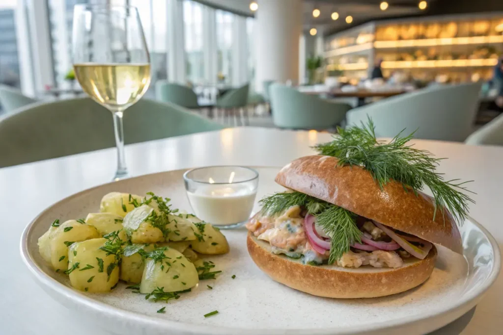 Matjesbrötchen sandwich plating