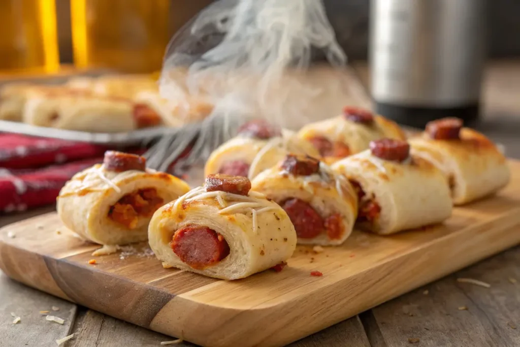 bite sized sausage pizza rolls