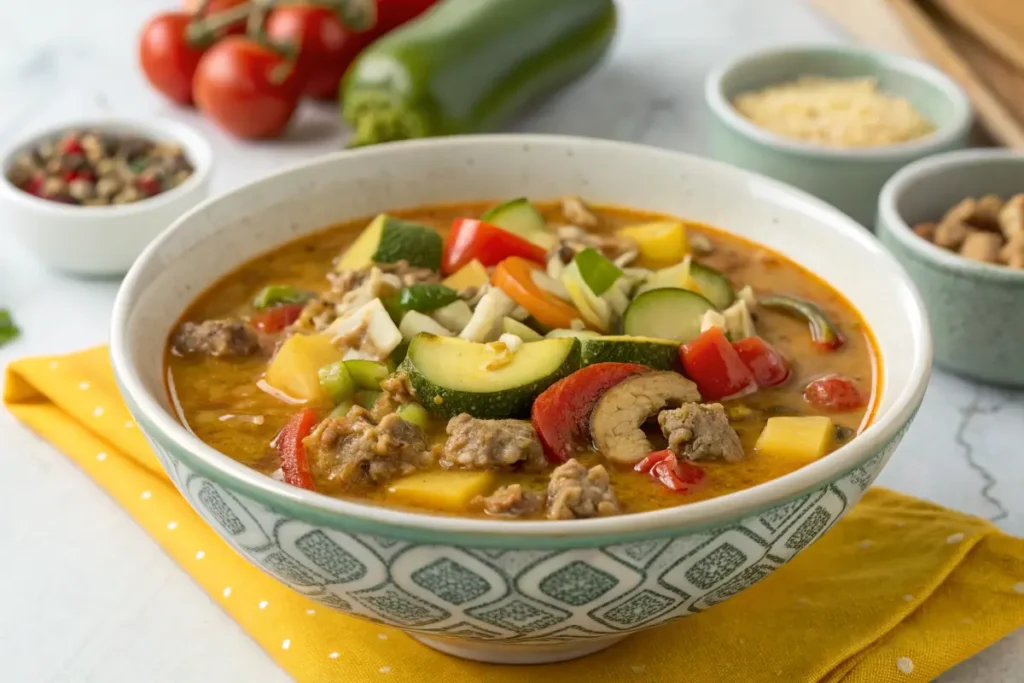 cheeseburger soup made with turkey meat