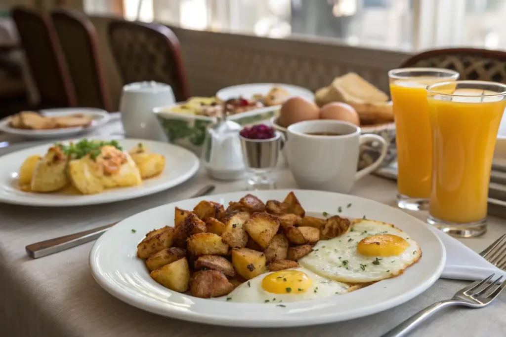 crispy morning potatoes, eggs