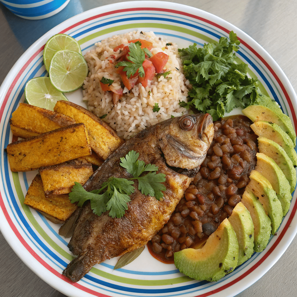 Preparing traditional mojarra frita with lime and garlic in a home kitchen