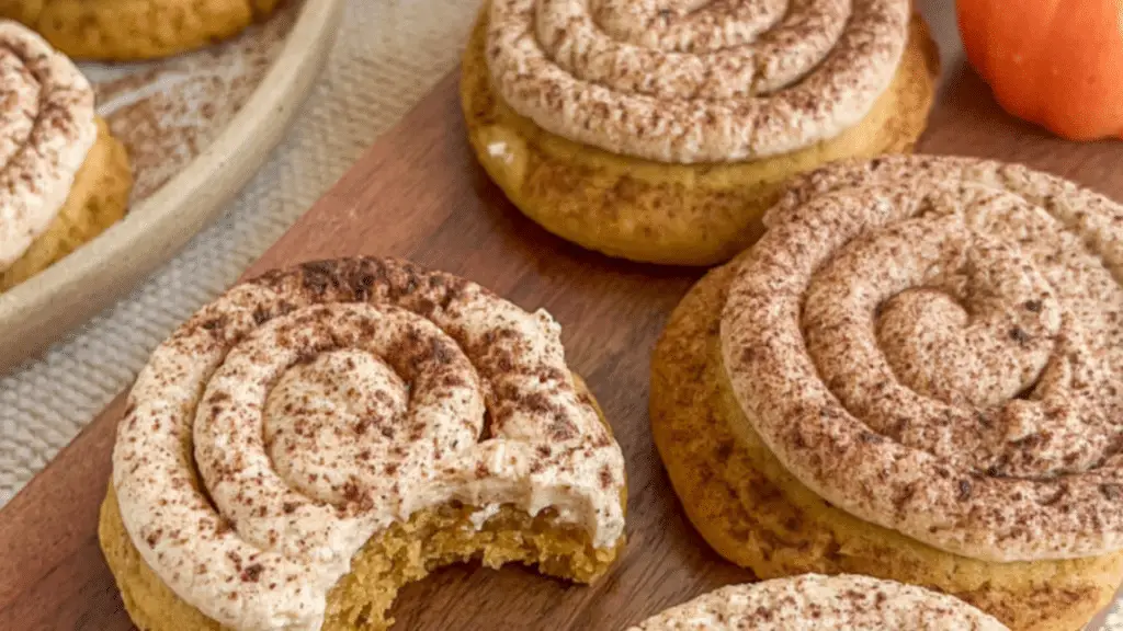 Soft Pumpkin Cookies with Cinnamon Frosting