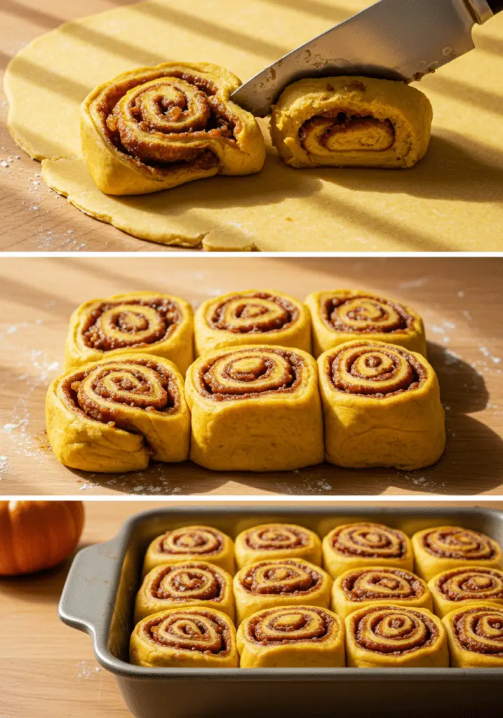 Making pumpkin cinnamon roll dough