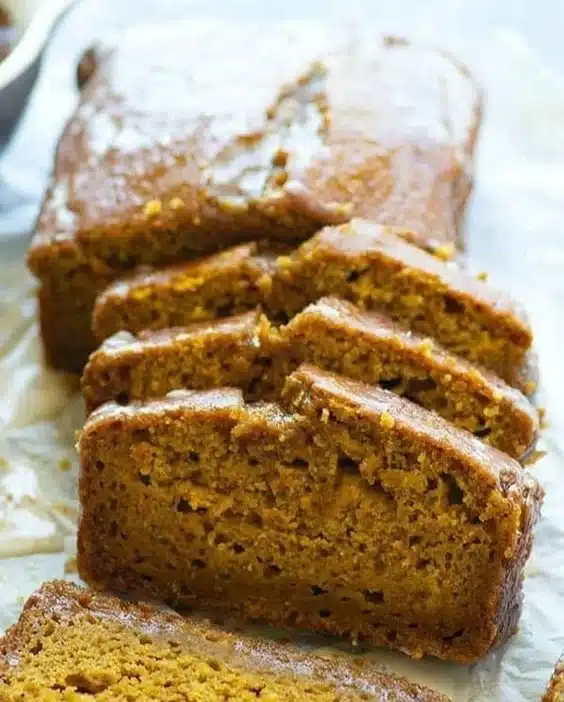 Delicious chai spice maple pumpkin bread fresh out of the oven