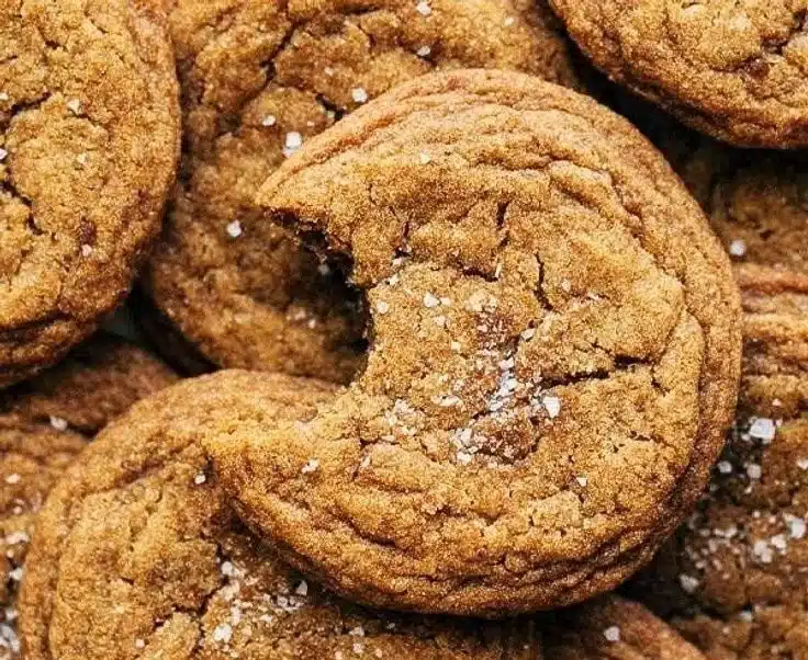 Maple and brown butter pumpkin cookies arranged on a plate