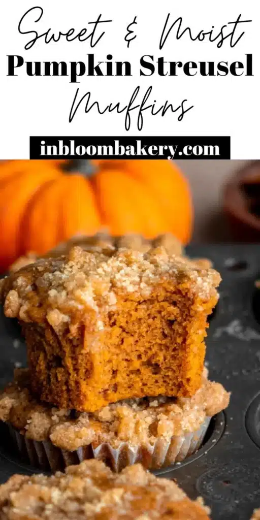 Delicious Pumpkin Streusel Muffins fresh out of the oven with a crunchy topping.